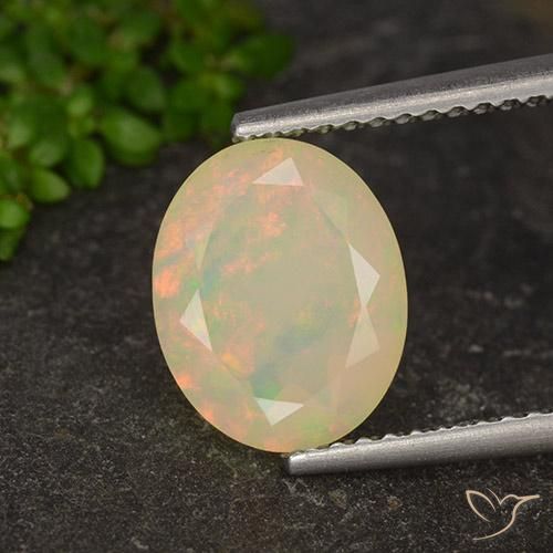 1.58ct Natural Multicolor Ópalo, Ovalada, Translúcido