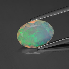 Ópalo multicolor natural de 1,06 ct, transparente, transparente / translúcido