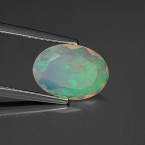 Ópalo multicolor natural de 1,06 ct, transparente, transparente / translúcido