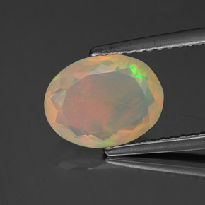 Ópalo multicolor natural de 1,36 ct, transparente, transparente / translúcido