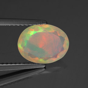 Ópalo multicolor natural de 1,36 ct, transparente, transparente / translúcido
