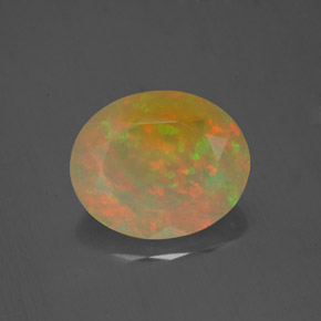 Ópalo multicolor natural de 2,16 ct, transparente, transparente / translúcido