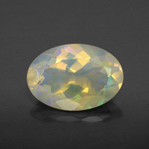 Ópalo multicolor natural de 1,78 ct, corte óvalo, transparente