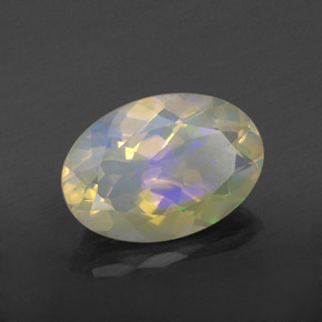 Ópalo multicolor natural de 1,78 ct, corte óvalo, transparente