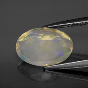 Ópalo multicolor natural de 1,78 ct, corte óvalo, transparente