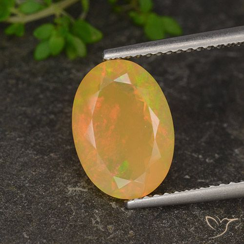 1.87ct Natural Multicolor Ópalo, Ovalada, Translúcido