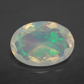Ópalo multicolor natural de 2,27 ct, corte óvalo, transparente