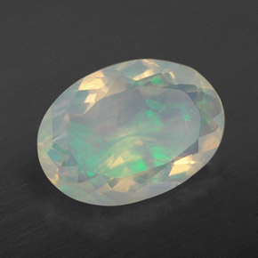 Ópalo multicolor natural de 2,27 ct, corte óvalo, transparente