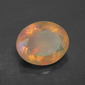 Ópalo multicolor natural de 1,64 ct, corte óvalo, transparente