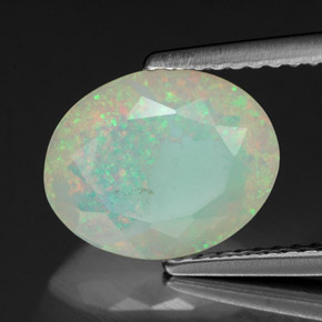 Ópalo multicolor natural de 1,53 ct, transparente, transparente / translúcido