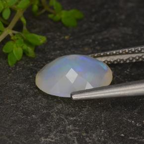 Ópalo multicolor natural de 1,35 ct, corte óvalo, translúcido