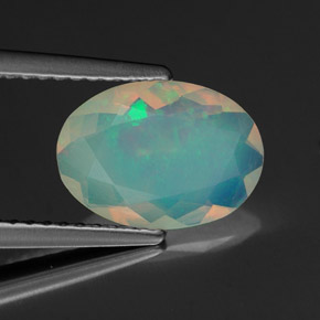 Ópalo multicolor natural de 1,12 ct, transparente, transparente / translúcido