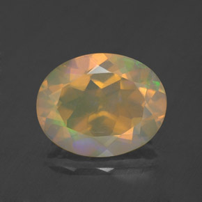 Ópalo multicolor natural de 1,63 ct, corte óvalo, transparente