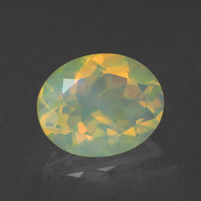 Ópalo multicolor natural de 1,66 ct, corte óvalo, transparente