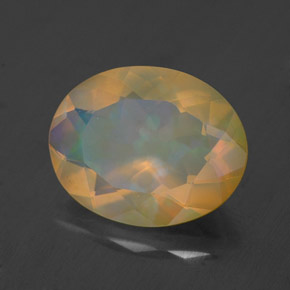 Ópalo multicolor natural de 1,54 ct, transparente, transparente / translúcido