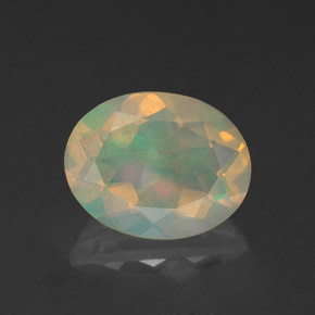 Ópalo multicolor natural de 1,52 ct, transparente, transparente / translúcido