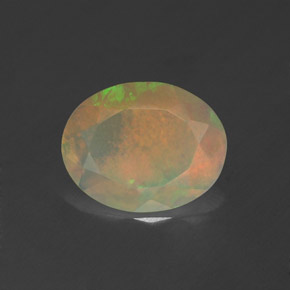 Ópalo multicolor natural de 1,14 ct, corte óvalo, translúcido