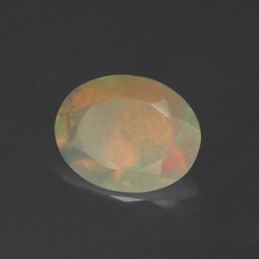 Ópalo multicolor natural de 1,14 ct, corte óvalo, translúcido