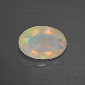 Ópalo multicolor natural de 1,38 ct, transparente, transparente / translúcido