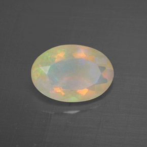 Ópalo multicolor natural de 1,38 ct, transparente, transparente / translúcido