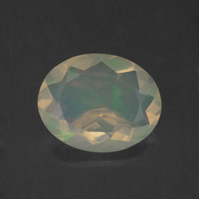 Ópalo multicolor natural de 1,19 ct, corte óvalo, transparente