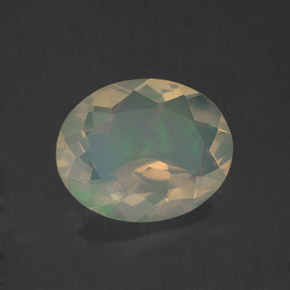 Ópalo multicolor natural de 1,19 ct, corte óvalo, transparente