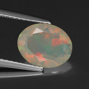 Ópalo multicolor natural de 1,37 ct, transparente, transparente / translúcido