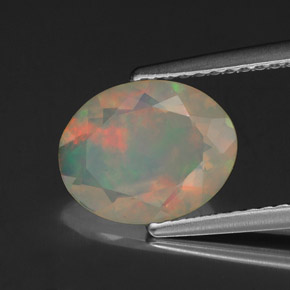 Ópalo multicolor natural de 1,37 ct, transparente, transparente / translúcido