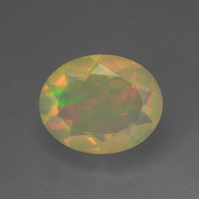Ópalo multicolor natural de 1,34 ct, corte óvalo, translúcido
