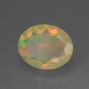 Ópalo multicolor natural de 1,34 ct, corte óvalo, translúcido