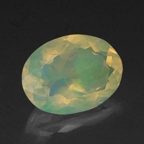 Ópalo multicolor natural de 1,67 ct, corte óvalo, transparente