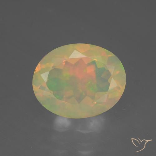 1.44ct Natural Multicolor Ópalo, Ovalada, Translúcido