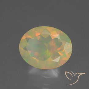 Ópalo Multicolor natural de 1.44 ct, Ovalada, Translúcido