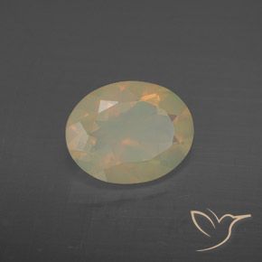 Ópalo Multicolor natural de 1.38 ct, Ovalada, Transparente