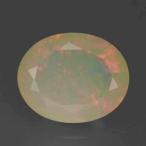 Ópalo Multicolor natural de 1.60 ct, Ovalada, Transparente / Translúcido