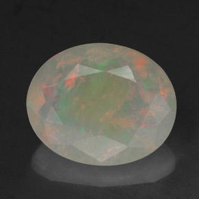 Ópalo multicolor natural de 2,18 ct, transparente, transparente / translúcido