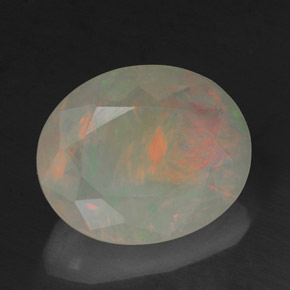 Ópalo multicolor natural de 2,18 ct, transparente, transparente / translúcido