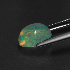 Ópalo multicolor natural de 1,07 ct, transparente, transparente / translúcido
