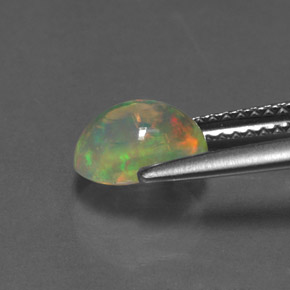 Ópalo multicolor natural de 1,11 ct, corte óvalo, transparente