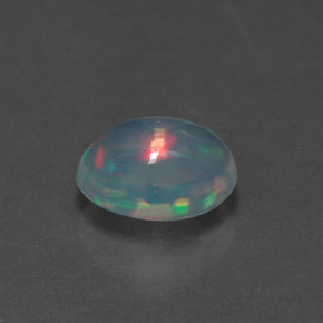 Ópalo multicolor natural de 0,89 ct, corte óvalo, transparente