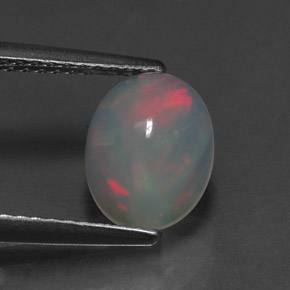 Ópalo multicolor natural de 1,24 ct, transparente, transparente / translúcido
