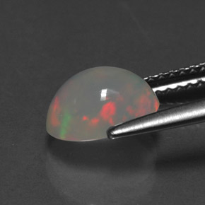 Ópalo multicolor natural de 1,24 ct, transparente, transparente / translúcido
