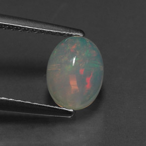 Ópalo multicolor natural de 1,20 ct, transparente, transparente / translúcido