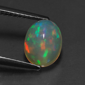 Ópalo multicolor natural de 1,37 ct, transparente, transparente / translúcido
