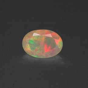 Ópalo multicolor natural de 0,46 ct, transparente, transparente / translúcido