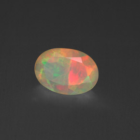 Ópalo multicolor natural de 0,46 ct, transparente, transparente / translúcido