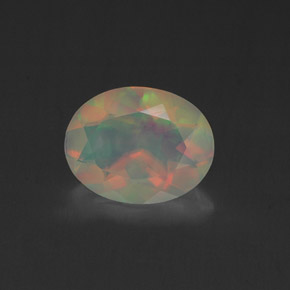 Ópalo multicolor natural de 1,01 ct, corte óvalo, transparente