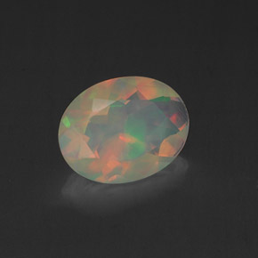 Ópalo multicolor natural de 1,01 ct, corte óvalo, transparente
