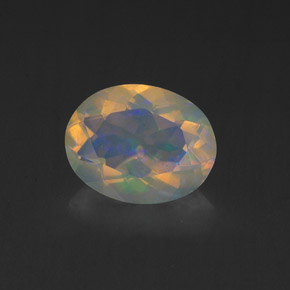 Ópalo multicolor natural de 1,15 ct, corte óvalo, transparente