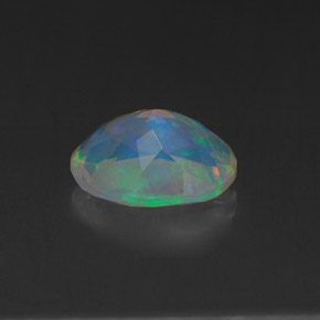 Ópalo multicolor natural de 1,15 ct, corte óvalo, transparente